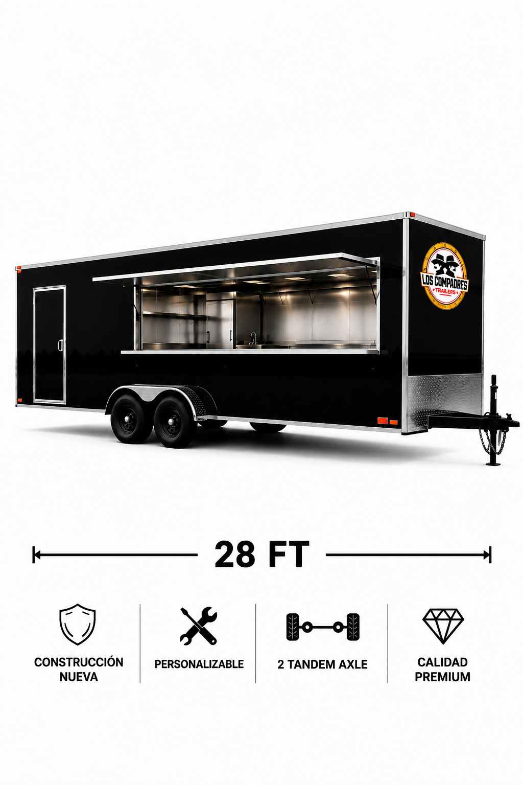 FOOD TRAILER 8' x 28' 2 TANDEM AXLE • FULLY CUSTOMIZABLE