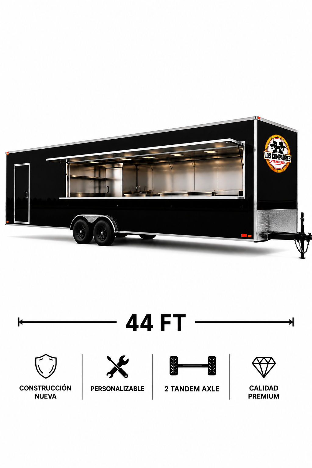 FOOD TRAILER 8' x 44' 2 TANDEM AXLE • FULLY CUSTOMIZABLE
