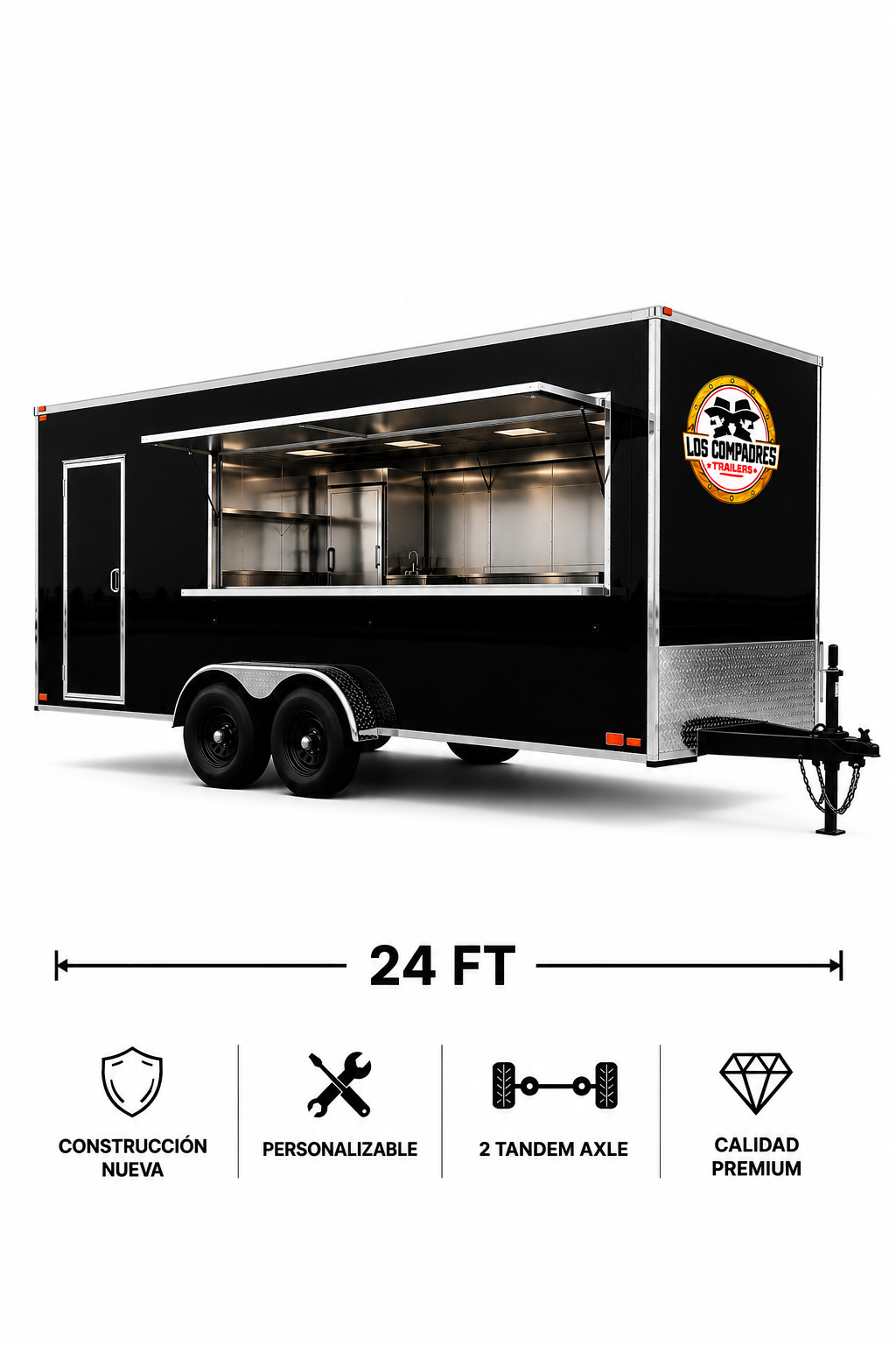 FOOD TRAILER 8' x 24' 2 TANDEM AXLE • FULLY CUSTOMIZABLE