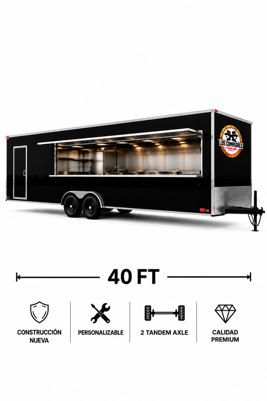 FOOD TRAILER 8' x 40' 2 TANDEM AXLE • FULLY CUSTOMIZABLE